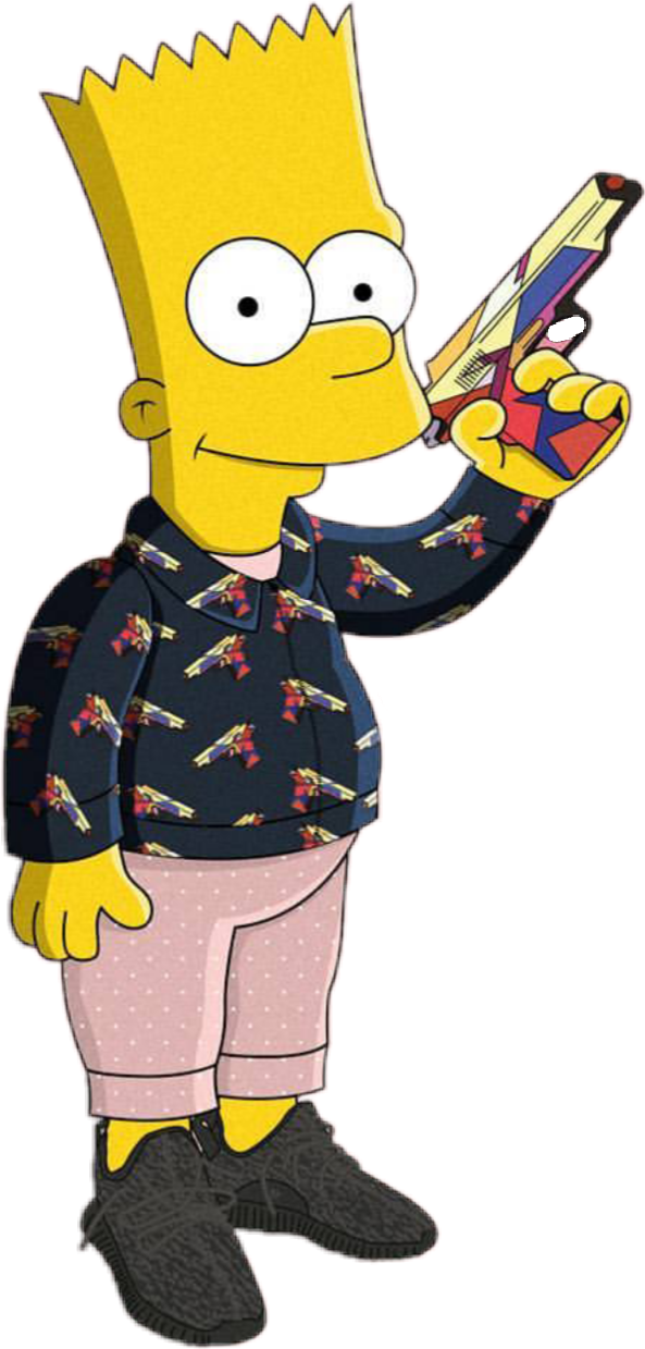 Bart Simpson Stylish Outfit PNG Image