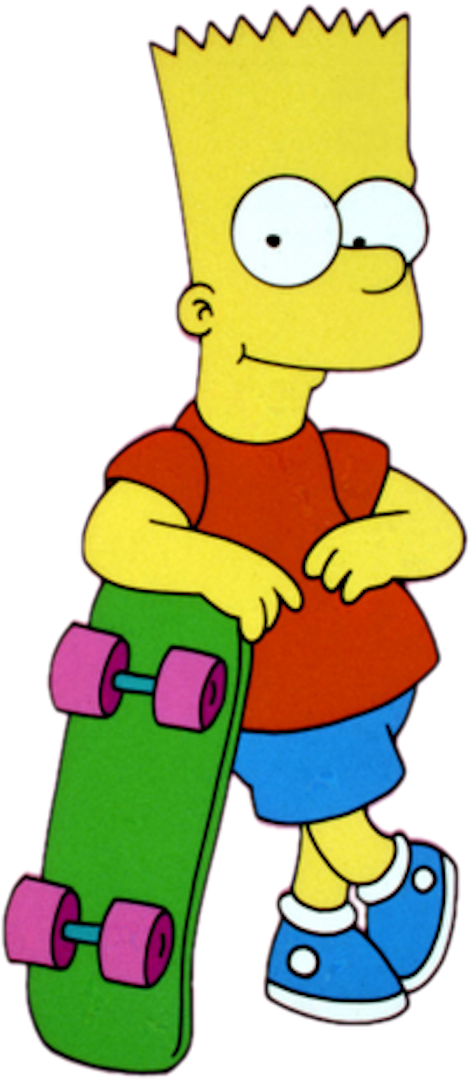 Bart Simpsonwith Skateboard PNG Image