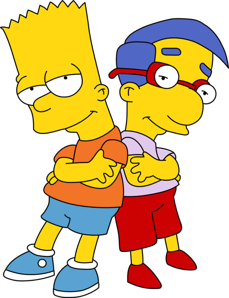 Bartand Milhouse Simpsons Characters PNG Image