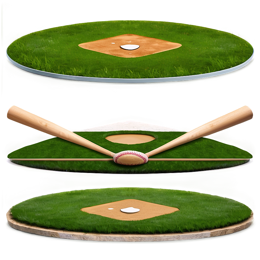 Baseball Diamond With Detailed Grass Texture Png Mtj26 PNG Image