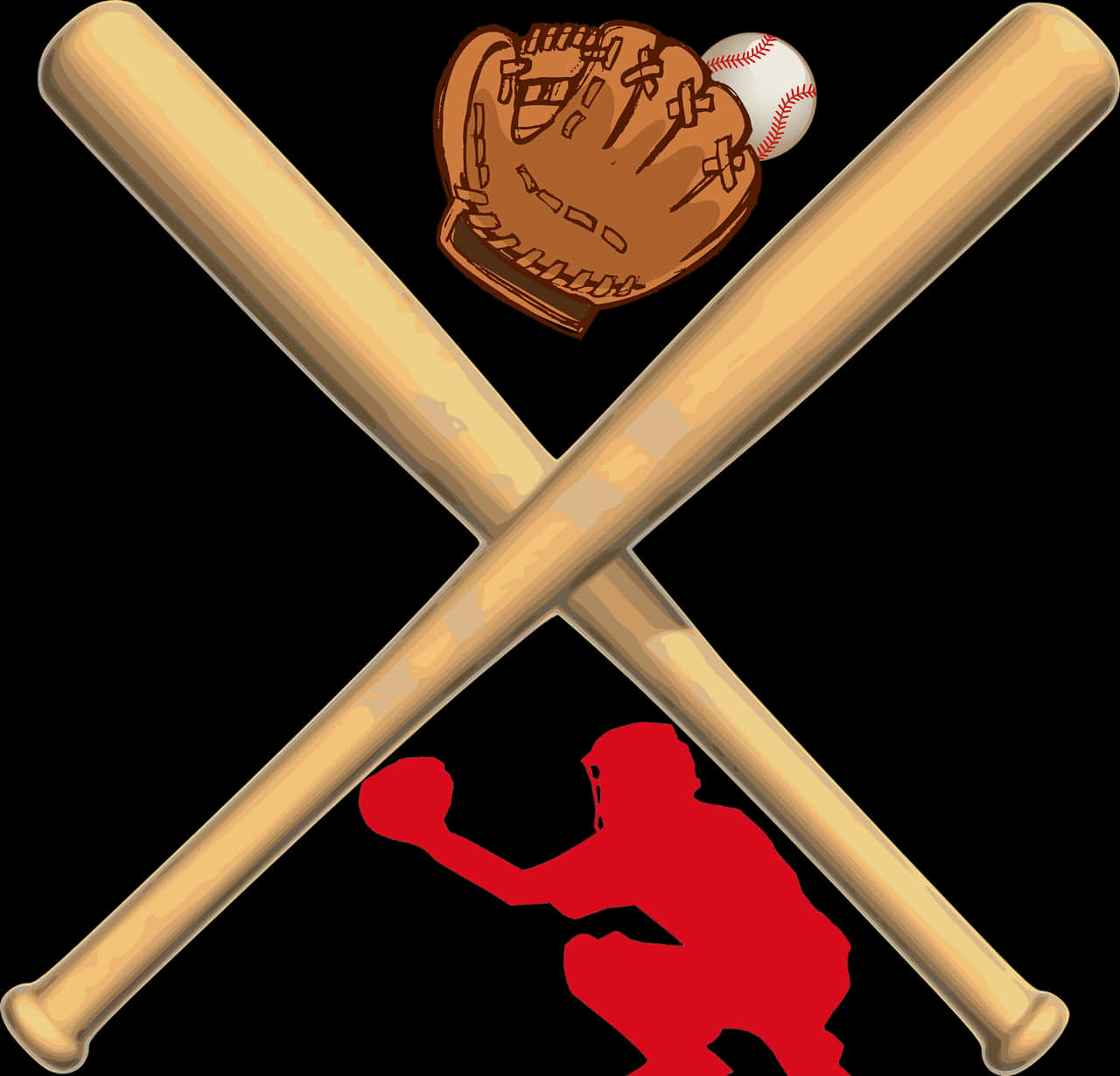 Baseball Iconography Catcherand Equipment PNG Image