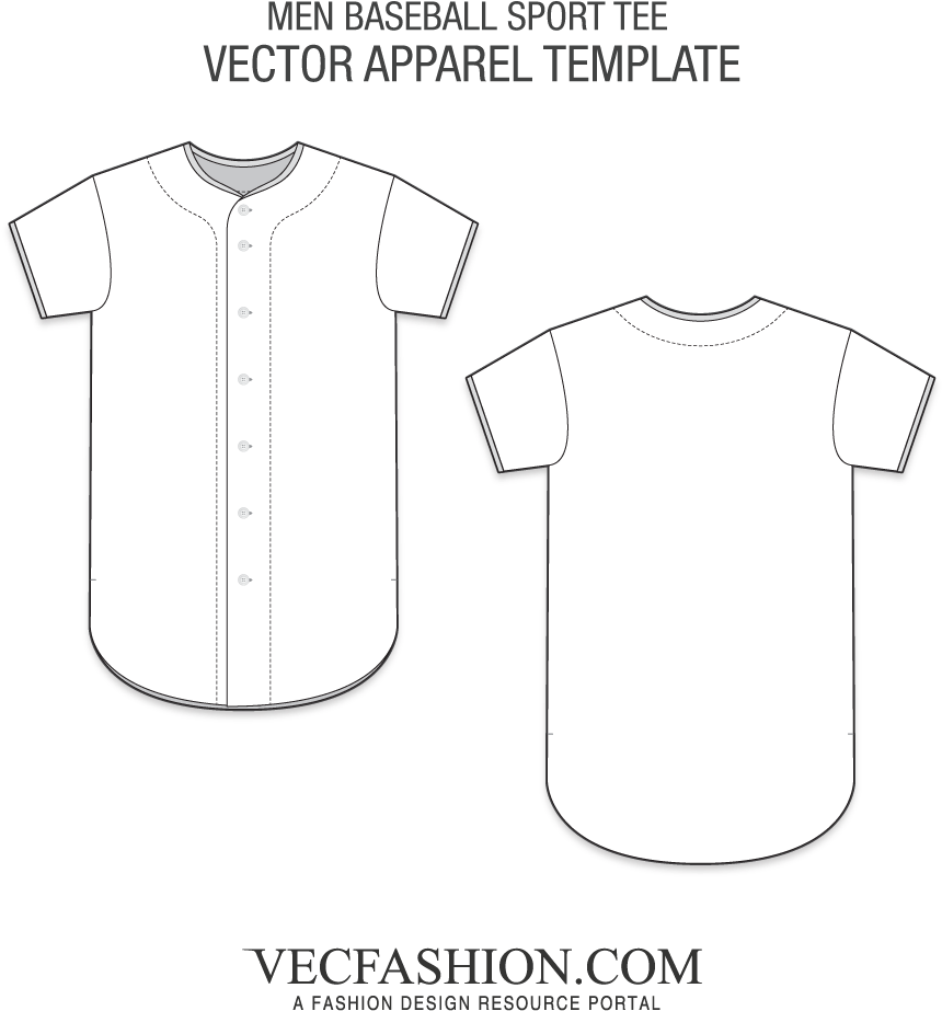 Baseball Shirt Vector Template PNG Image