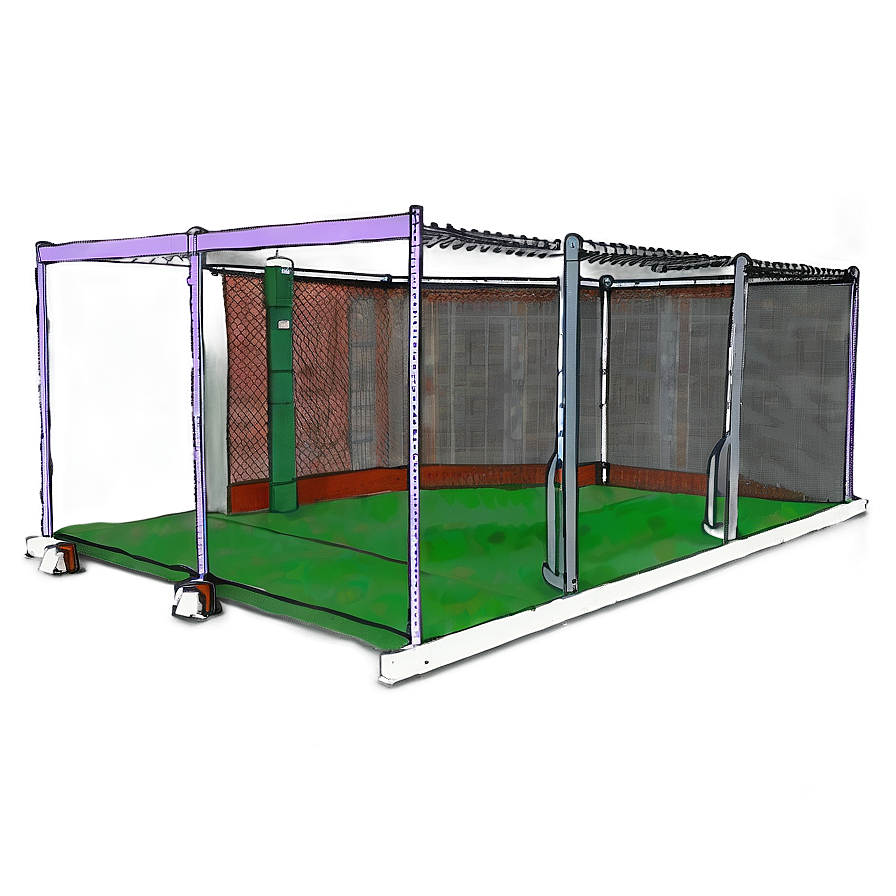 Baseball Stadium Batting Cage Setup Png Yax PNG Image