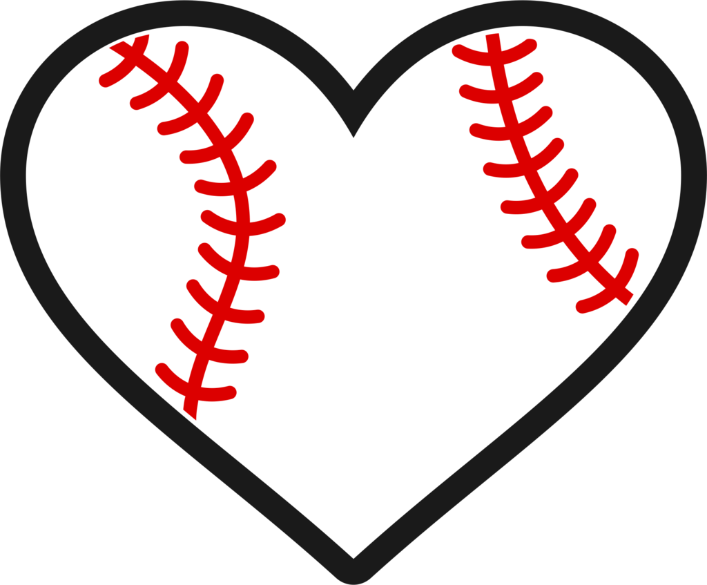 Baseball Stitch Heart Graphic PNG Image