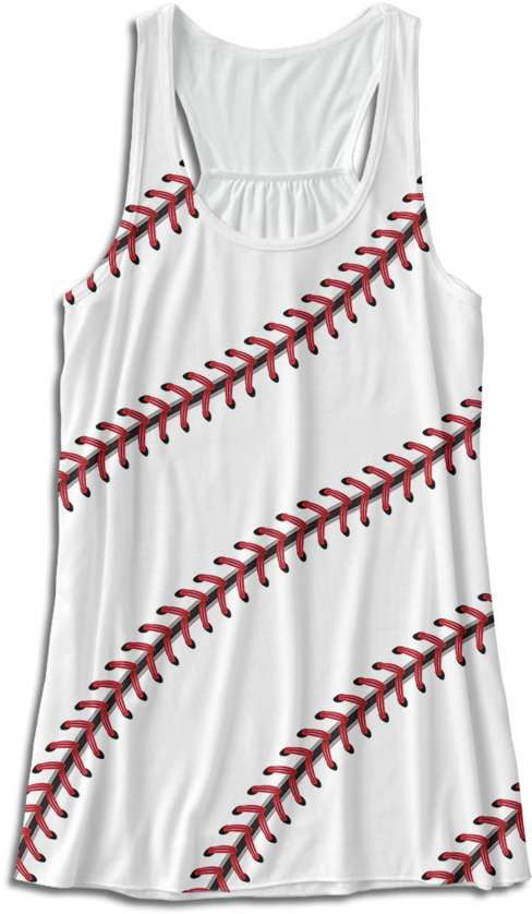 Baseball Stitch Pattern Tank Top PNG Image