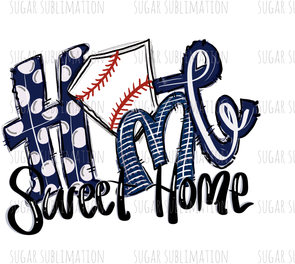 Baseball Sweet Home Graphic Design PNG Image