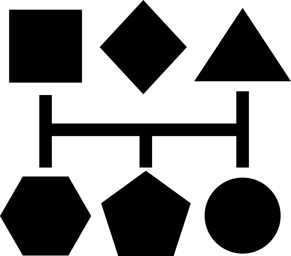 Basic Geometric Shapes Connected PNG Image