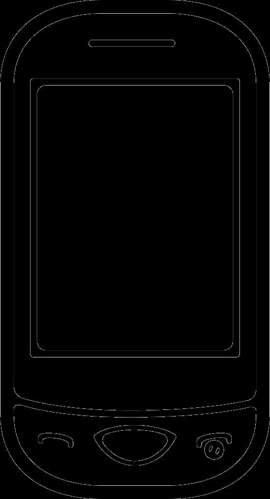 Basic Mobile Phone Outline PNG Image