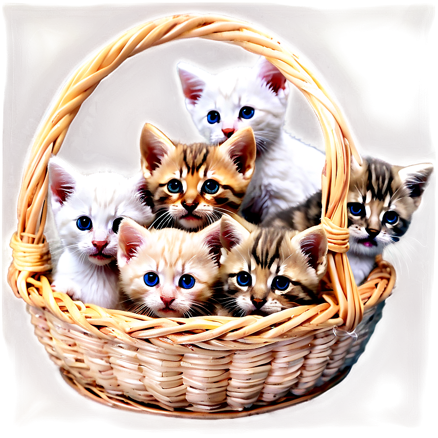 Basket Of Kittens Png Myx PNG Image