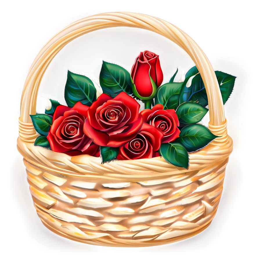 Basket Of Roses Png Lds95 PNG Image