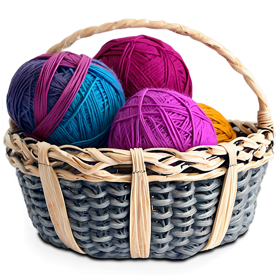 Basket Of Yarn Png 05242024 PNG Image