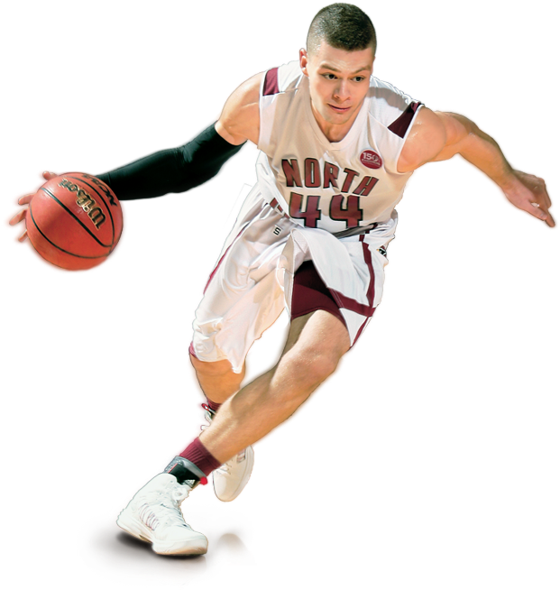 Basketball Player Dribbling Action PNG Image