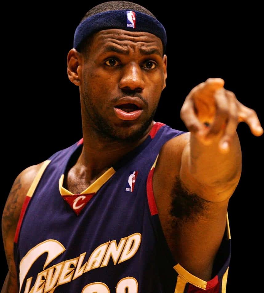 Basketball Player Pointing During Game.jpg PNG Image