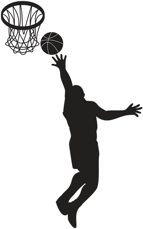 Basketball Player Silhouette Dunking PNG Image