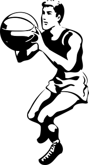 Basketball Silhouette Art PNG Image