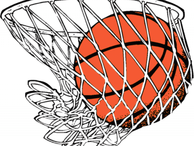 Basketball Swishing Through Net PNG Image