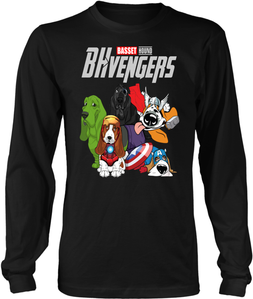 Basset Hound Avengers Parody Shirt PNG Image