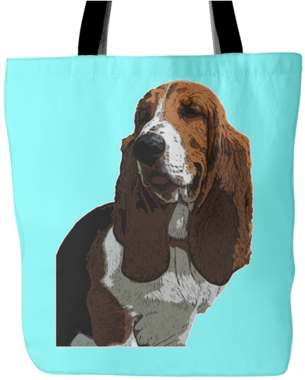 Basset Hound Illustration Tote Bag PNG Image