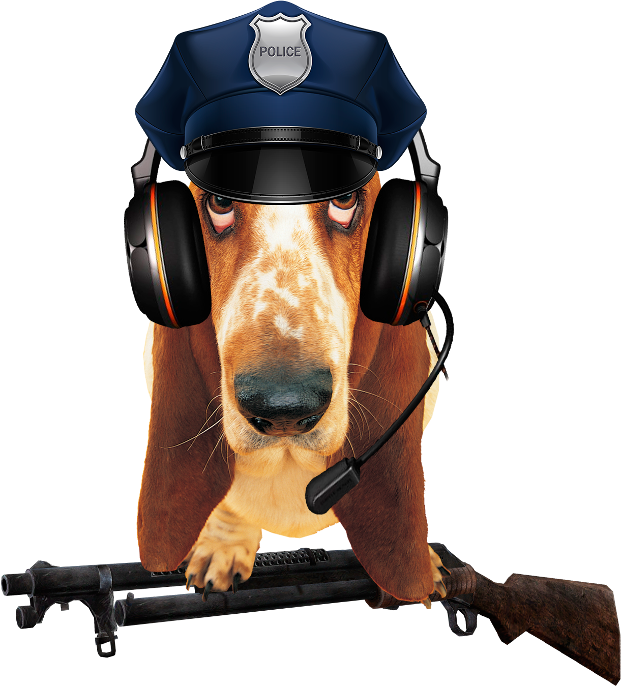 Basset Hound Police Officer PNG Image