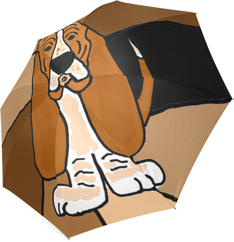 Basset Hound Umbrella Design PNG Image