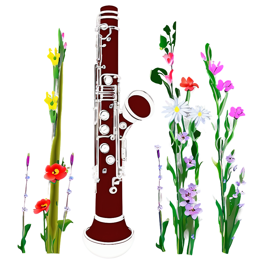 Bassoon And Flowers Png Orw66 PNG Image