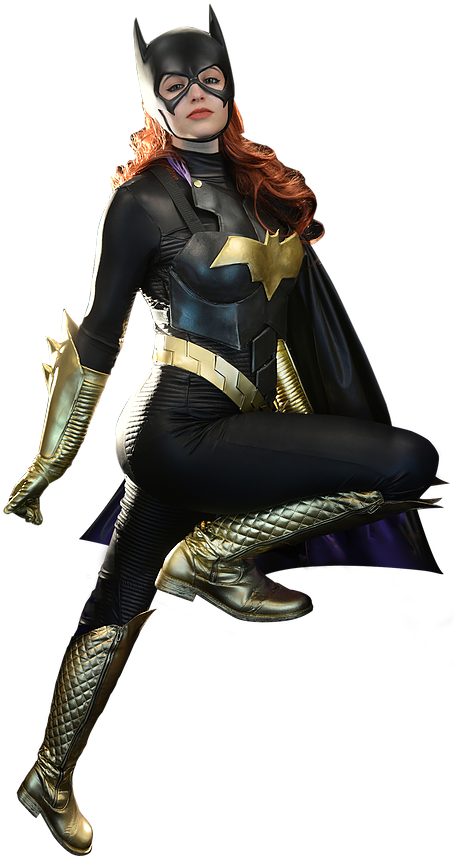 Batgirl Costume Pose PNG Image