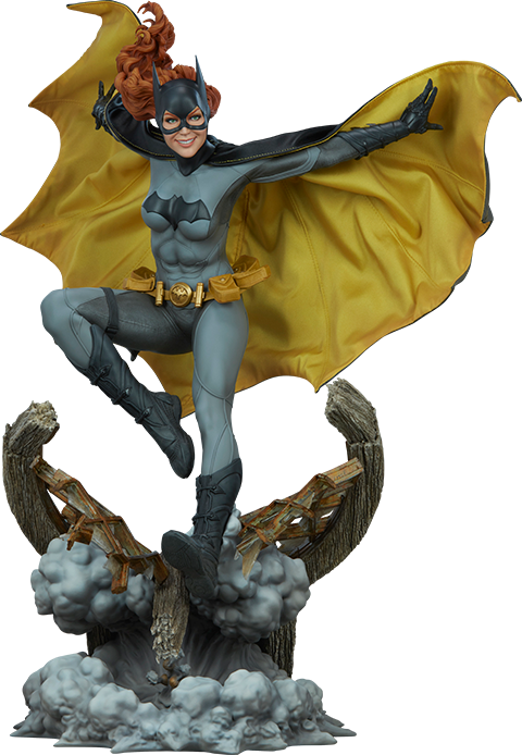 Batgirl Statue Dynamic Pose PNG Image