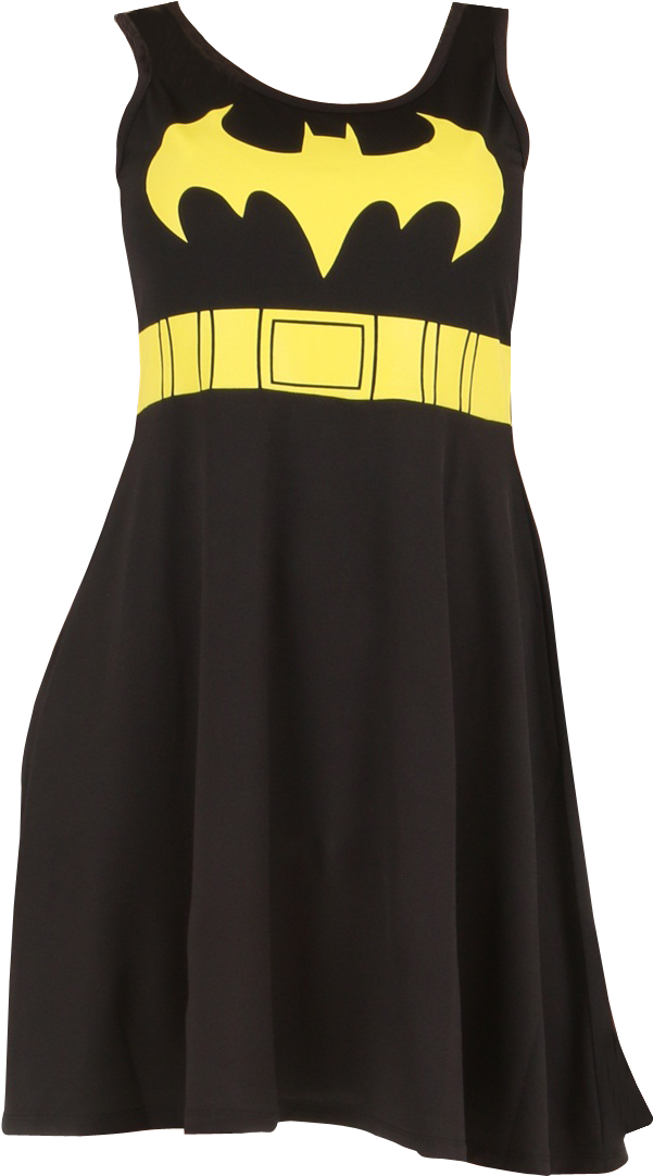 Batman Inspired Sleeveless Dress.png PNG Image