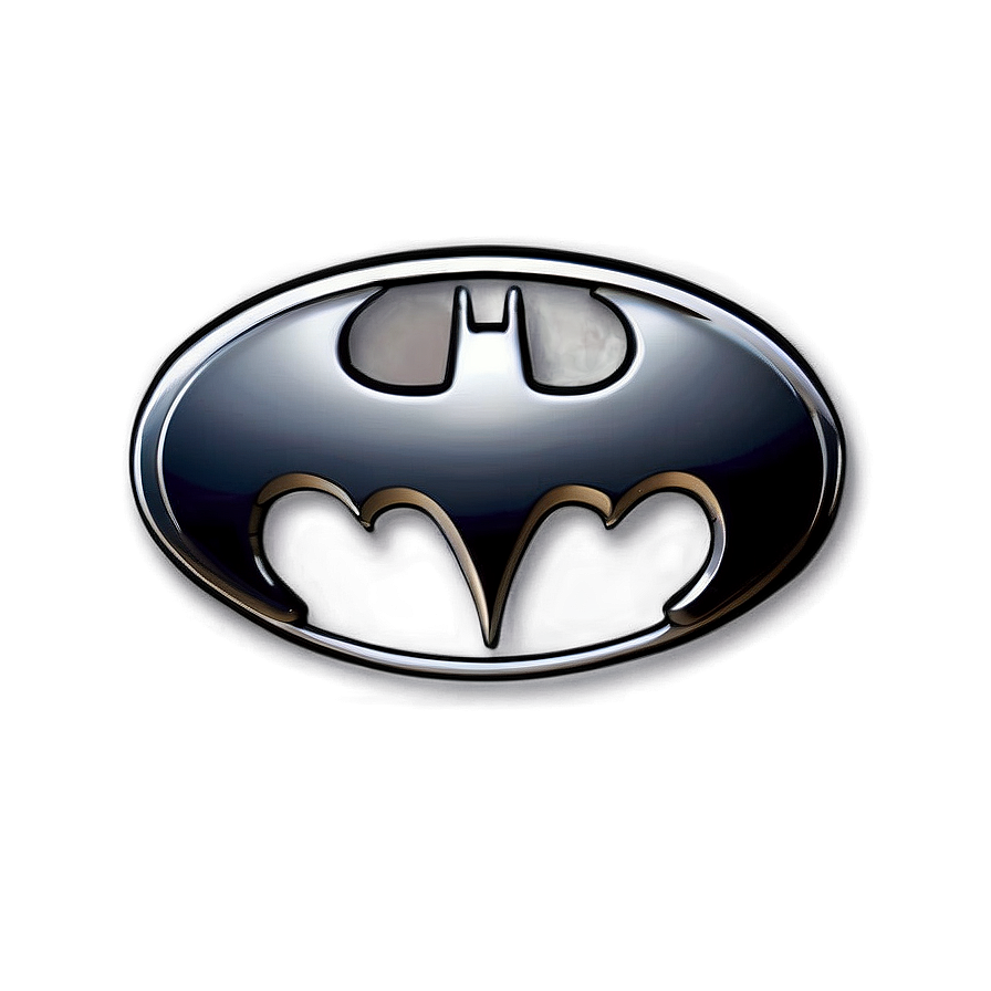 Batman Logo In Chrome Finish Png Udn29 PNG Image