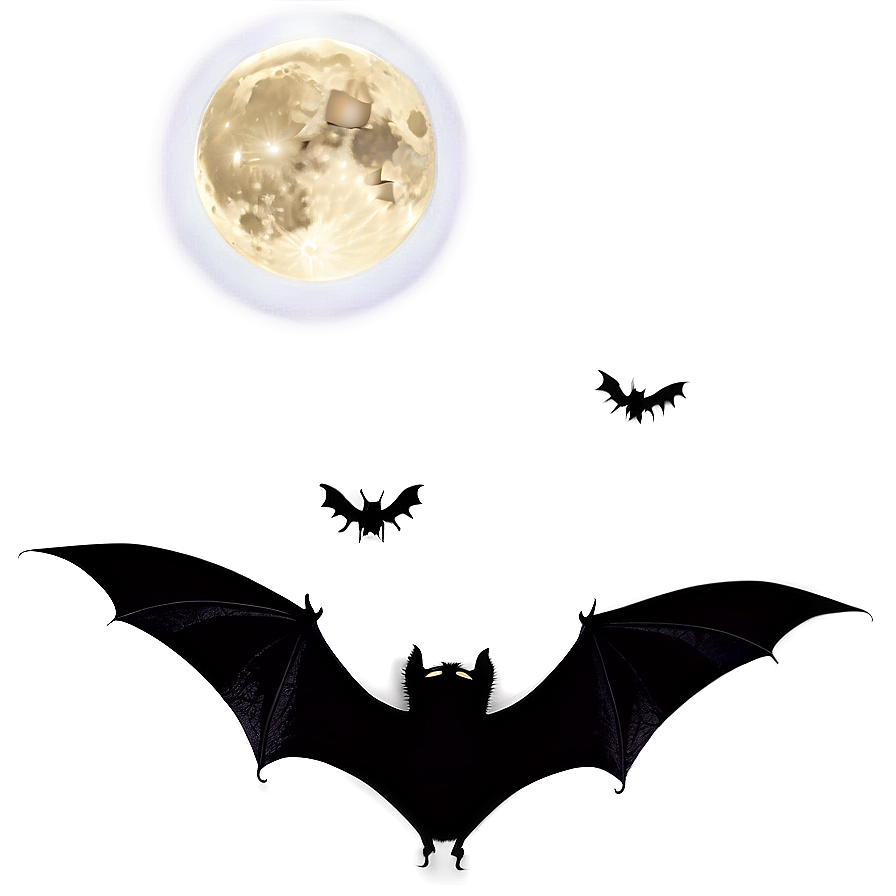 Bats And Full Moon Png 05232024 PNG Image