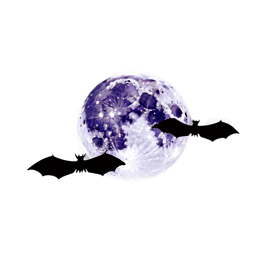 Bats And Full Moon Png Spu PNG Image