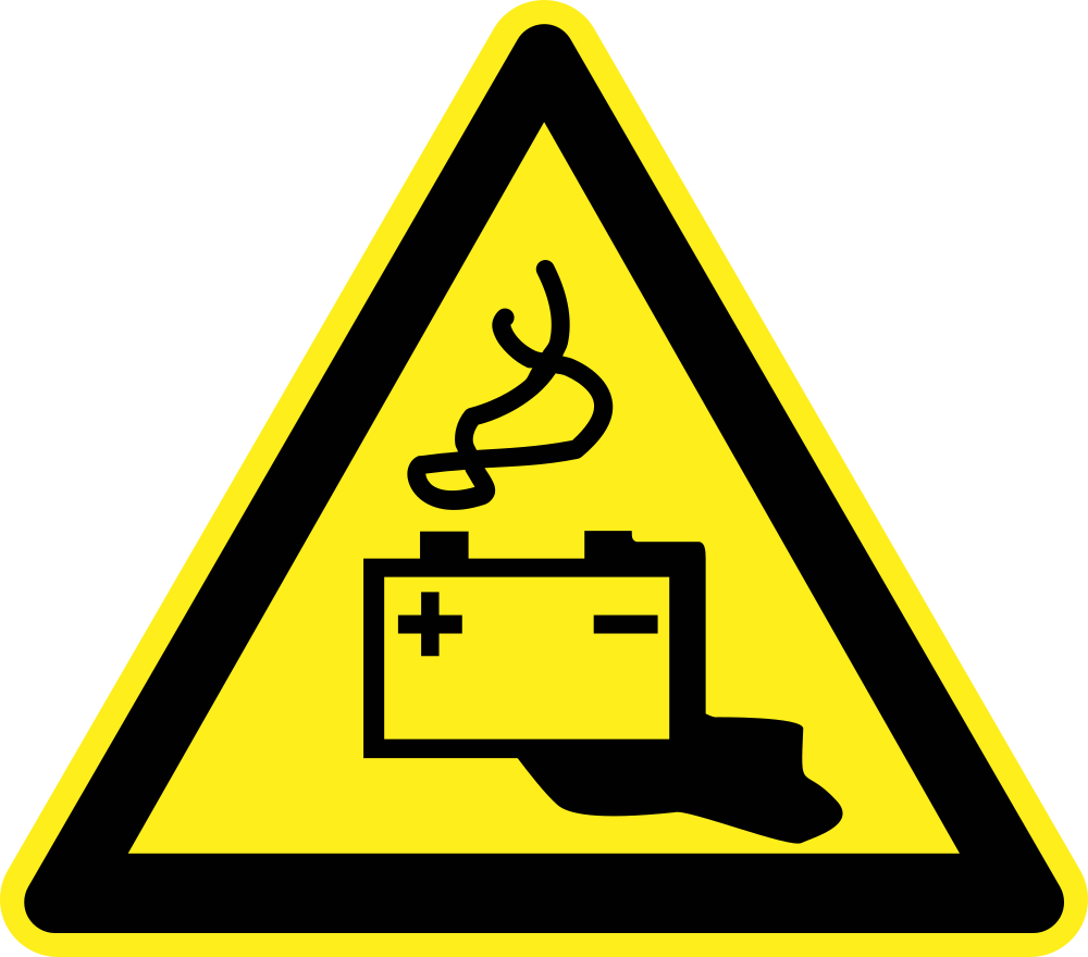 Battery Hazard Warning Sign PNG Image