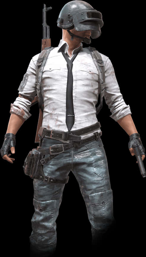 Battle Royale Character Back Pose PNG Image