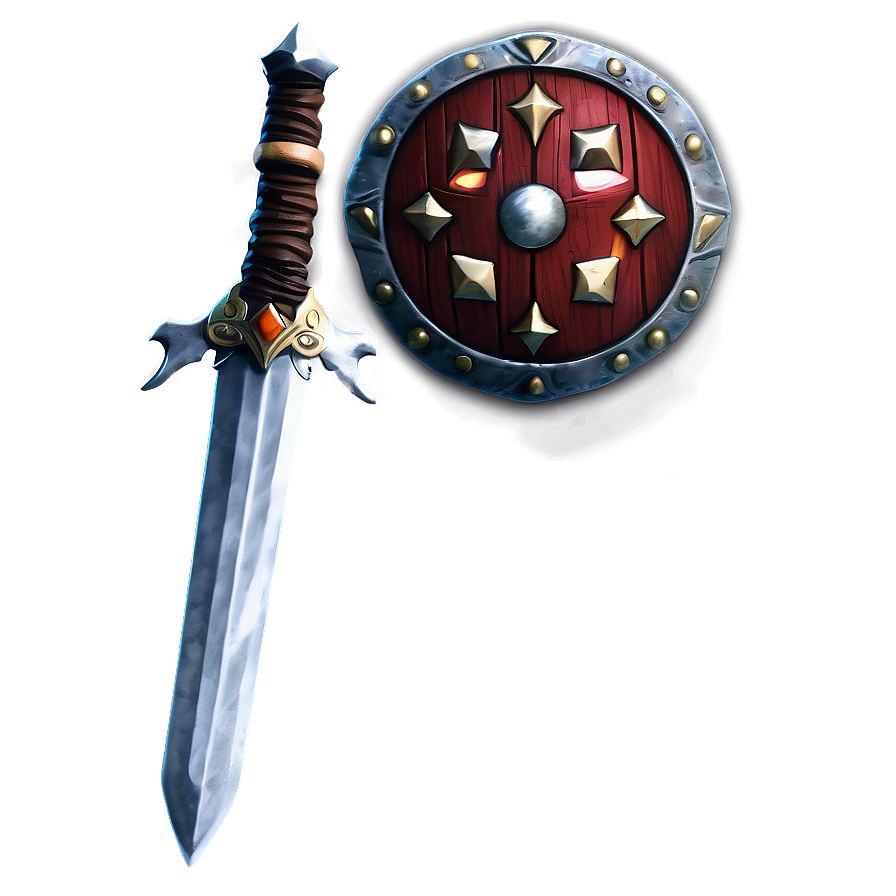 Battle Sword And Shield Set Png 06252024 PNG Image