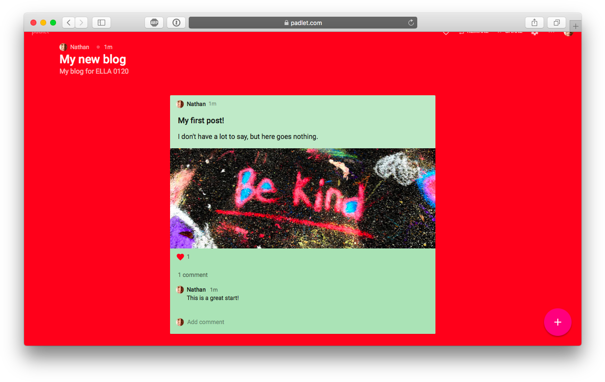 Be Kind Blog Post Screenshot PNG Image