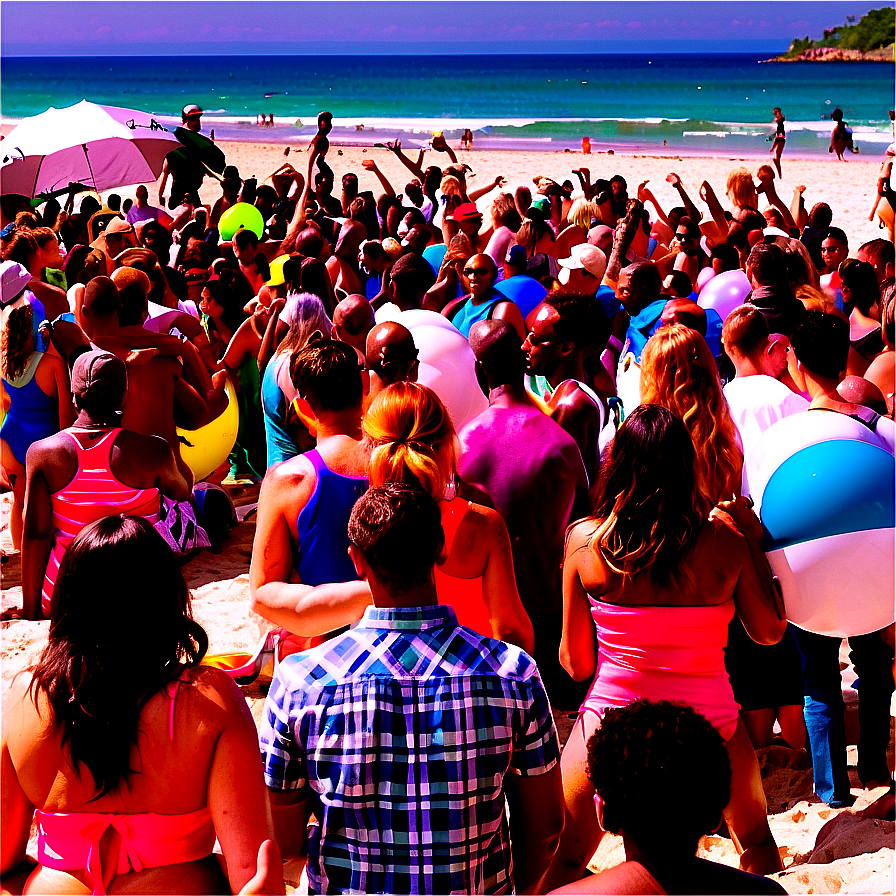 Beach Party Crowd Png 05242024 PNG Image