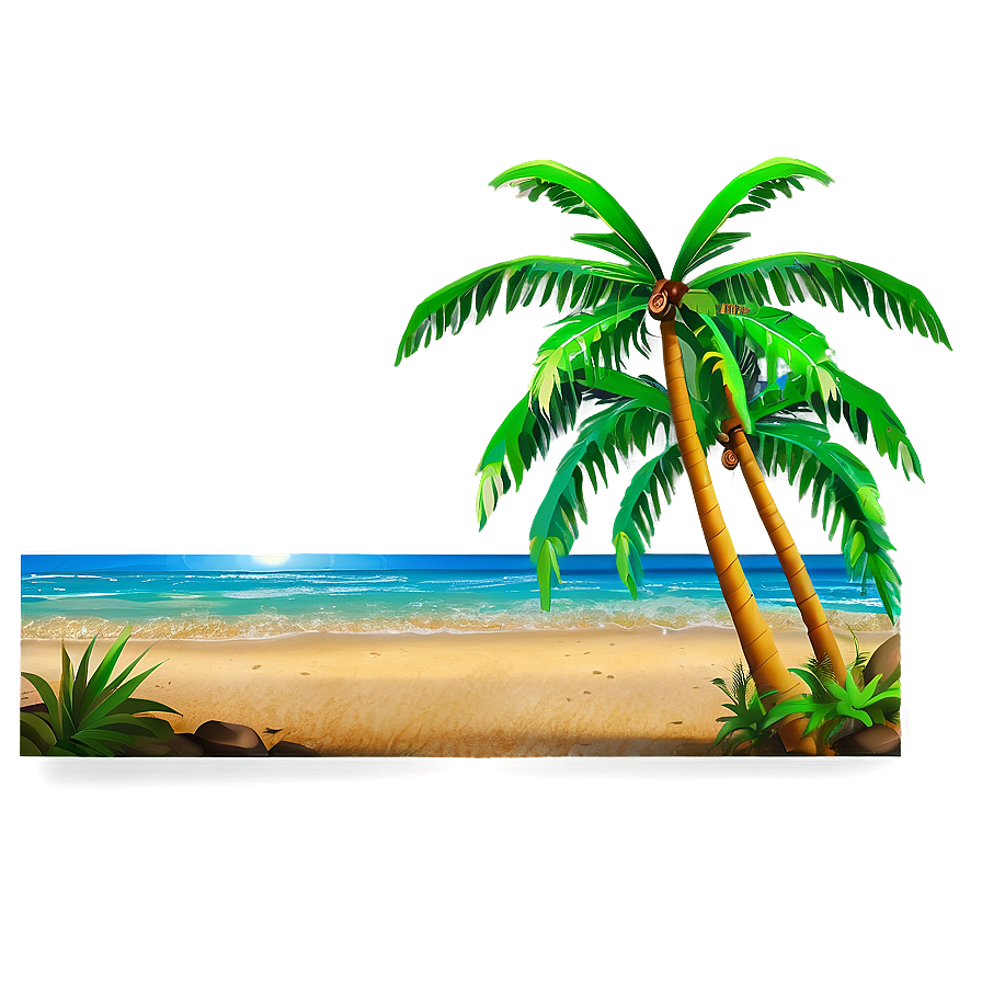 Beach Sunset Palm Trees Png Img PNG Image