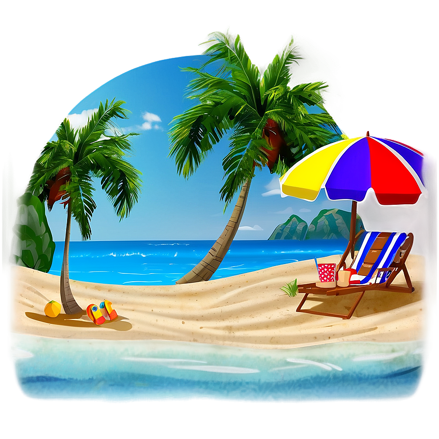 Beach Vacation Scene Png Diq95 PNG Image