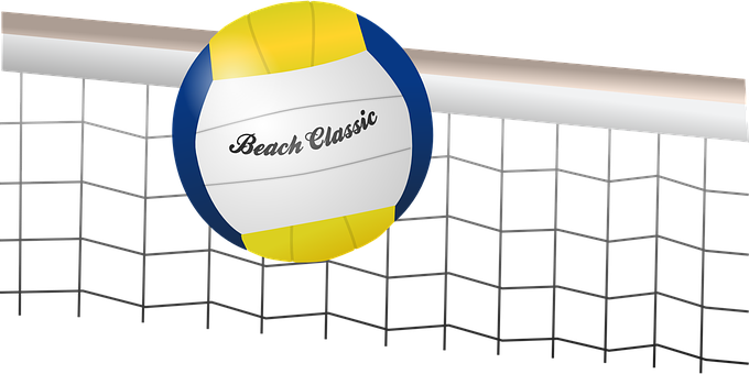 Beach Volleyball Balland Net PNG Image