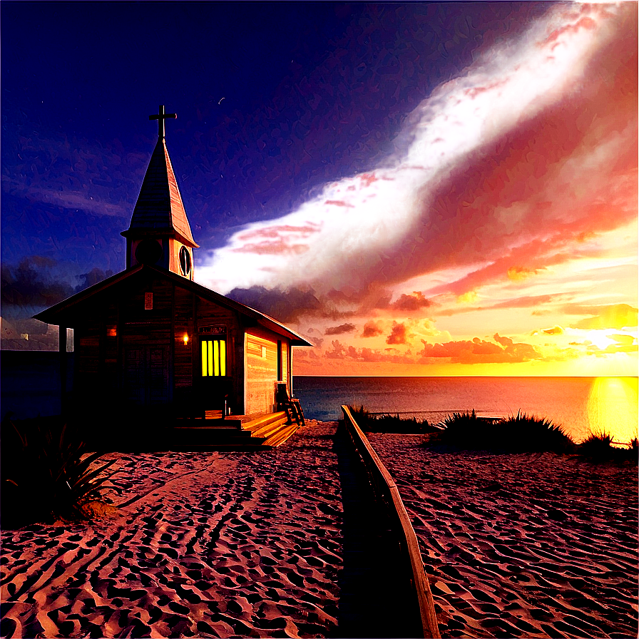 Beachside Chapel Sunset Png 36 PNG Image