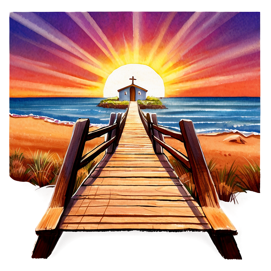 Beachside Chapel Sunset Png 94 PNG Image