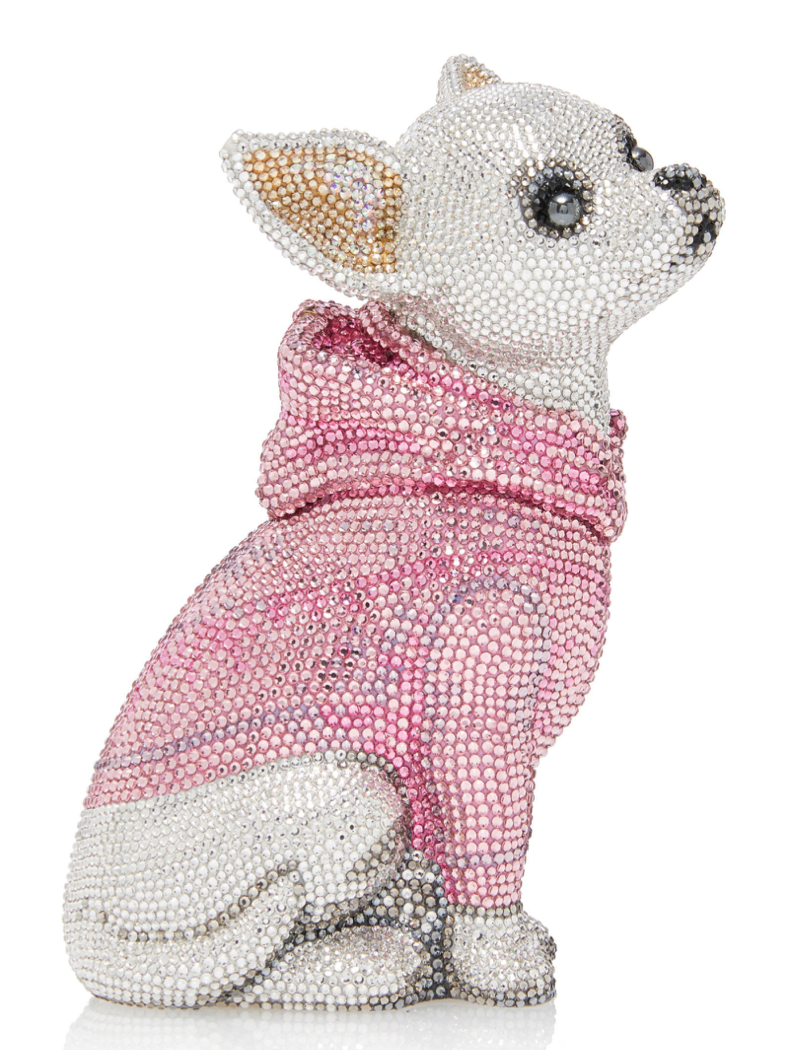 Beaded Chihuahua Figurinein Pink Sweater PNG Image