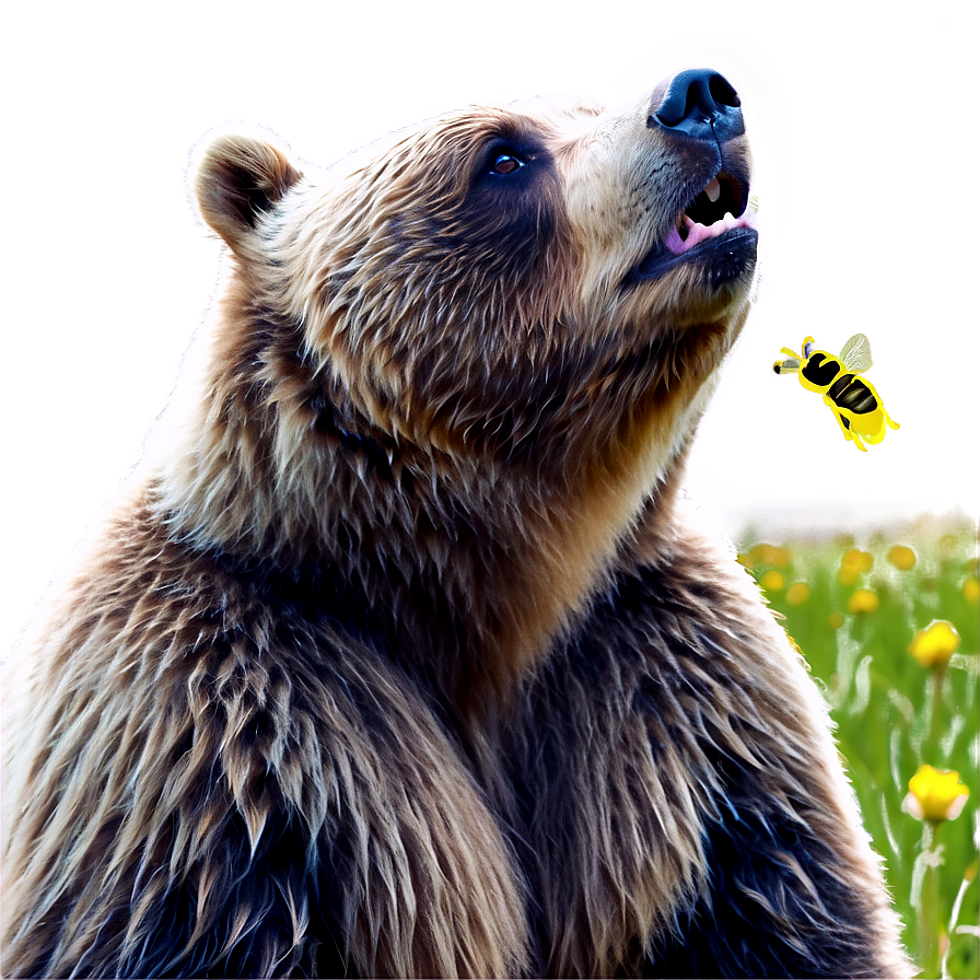 Bear And Bees Png Uuk PNG Image