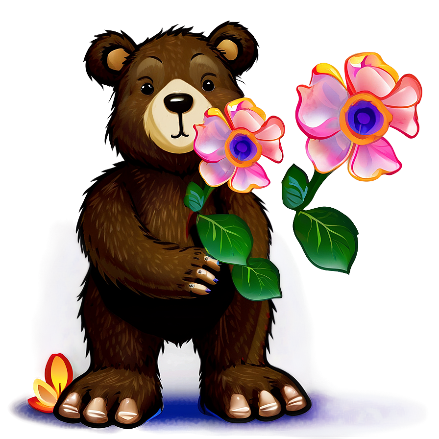 Bear And Flowers Png 69 PNG Image