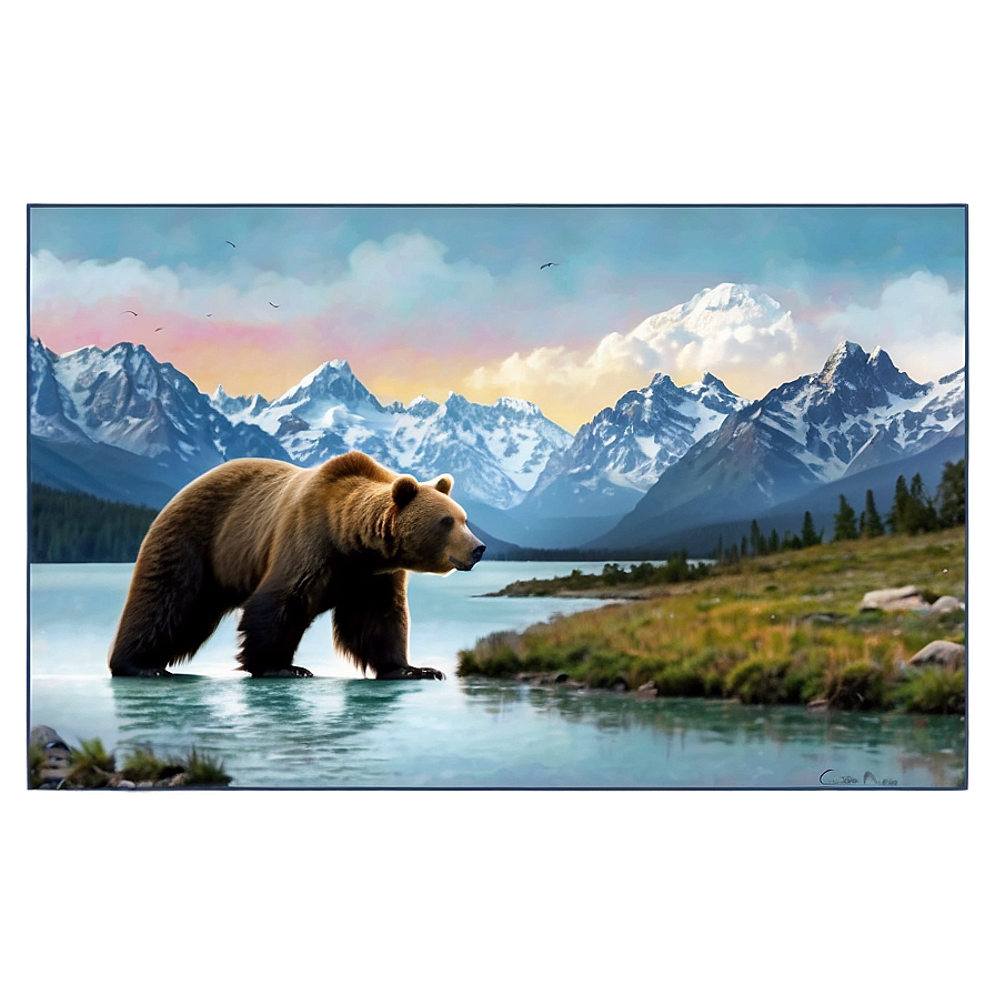 Bear And Mountains Png 05032024 PNG Image