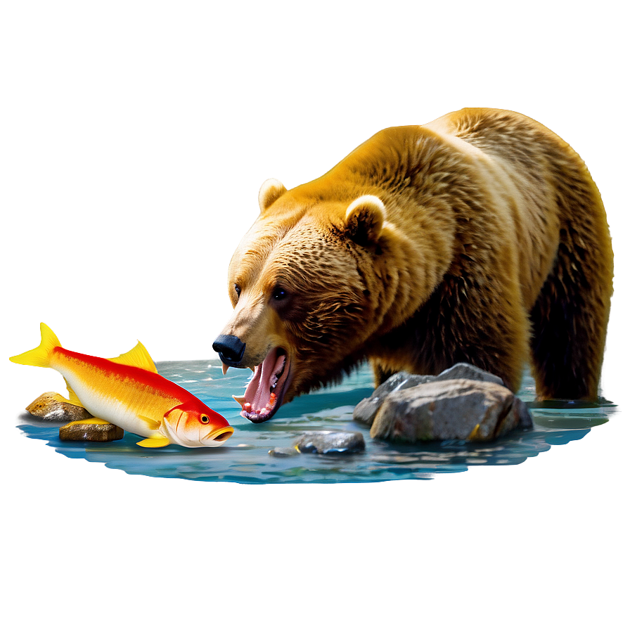 Bear Eating Fish Png Sgc PNG Image