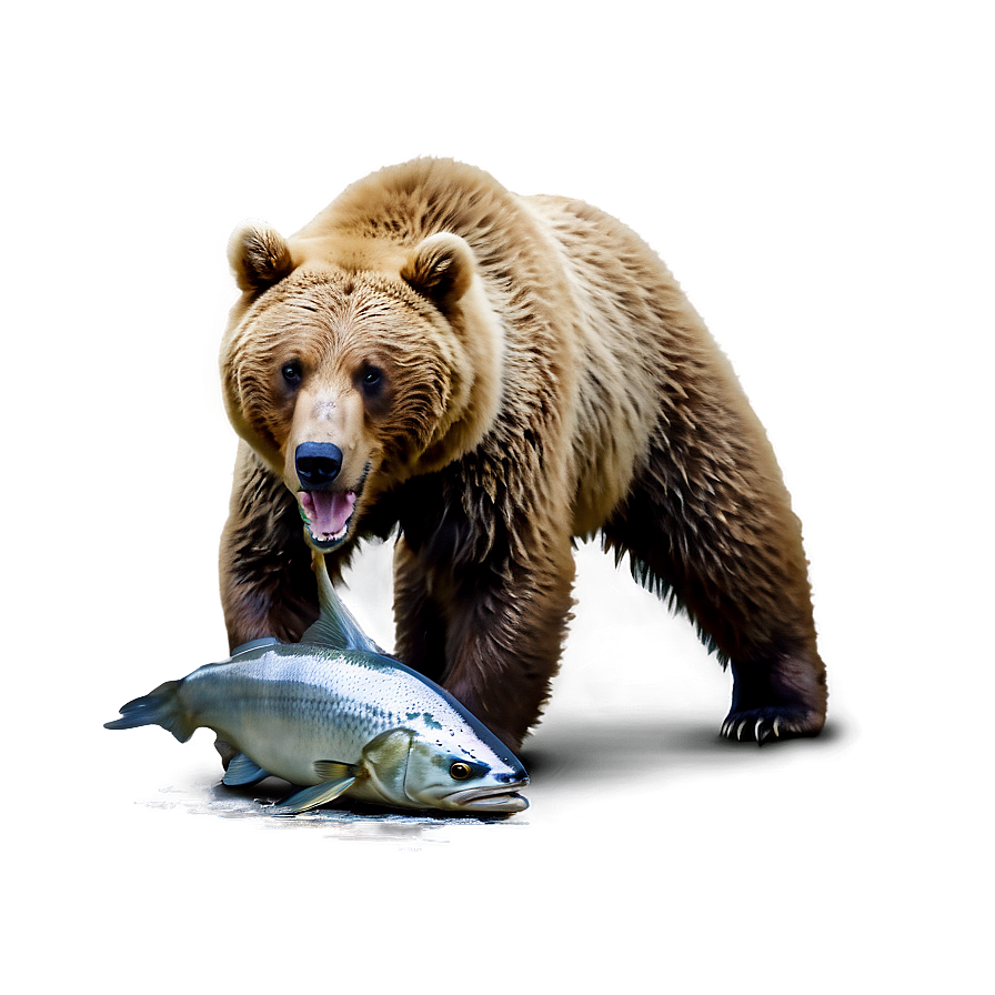 Bear Eating Fish Png Yar PNG Image