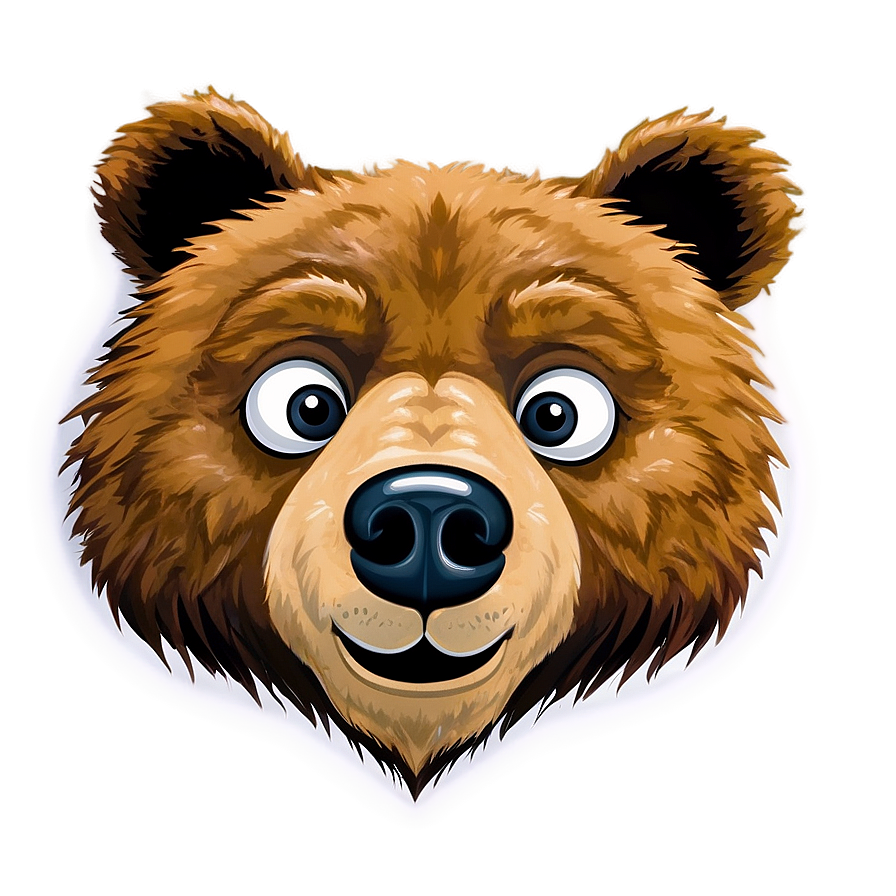 Bear Face In Cartoon Style Png 06292024 PNG Image