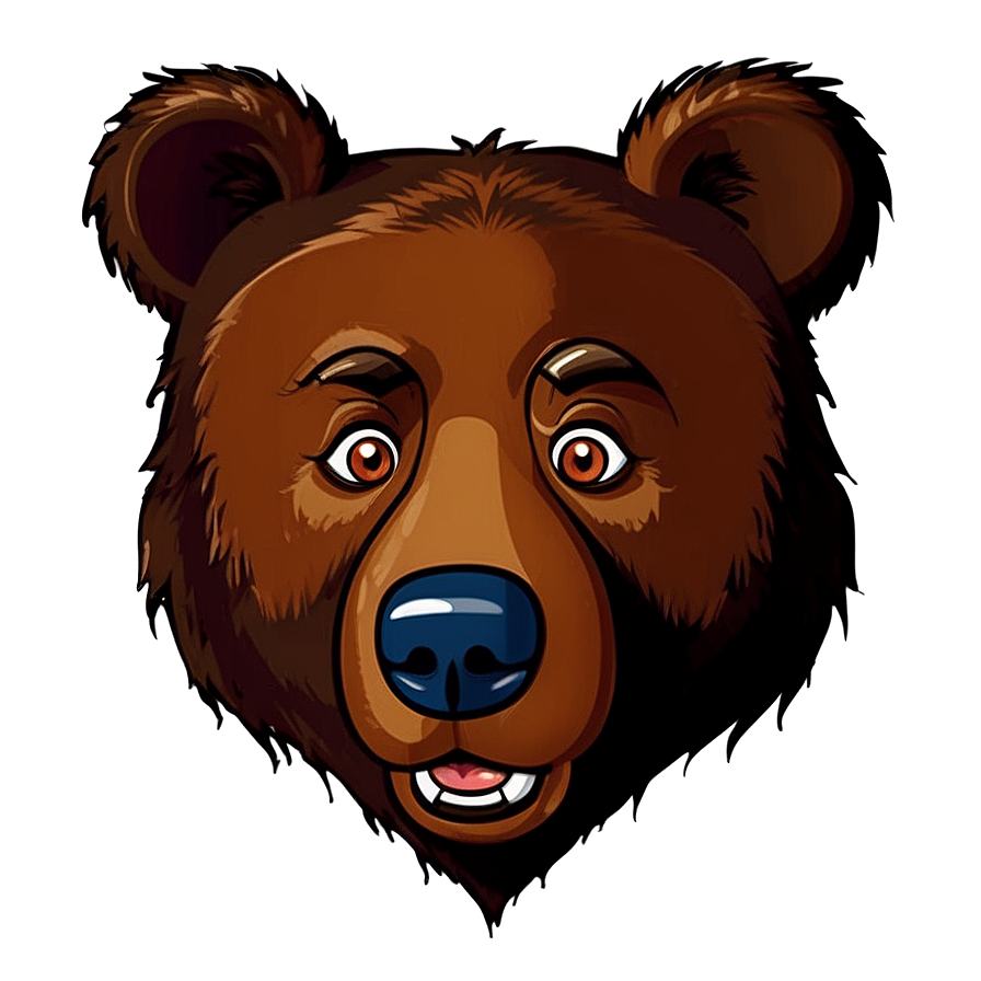 Bear Face In Cartoon Style Png Kfd8 PNG Image