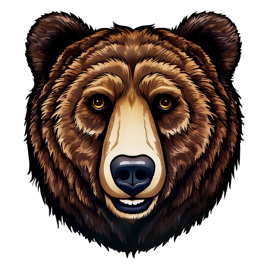 Bear Face Tattoo Design Png 06292024 PNG Image